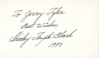 Shirley Temple autograph