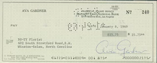 Ava Gardner autograph