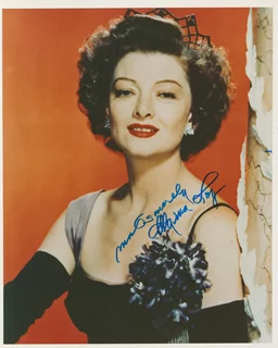 Myrna Loy autograph