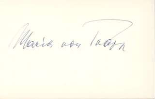 Maria Von Trapp autograph