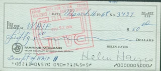 Helen Hayes autograph