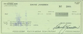 David Janssen autograph