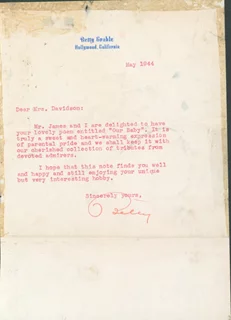 Betty Grable autograph