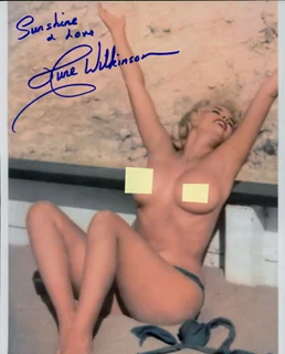June Wilkinson autograph