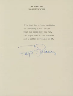 Ralph Bellamy autograph