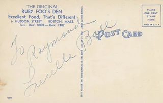 Lucille Ball autograph