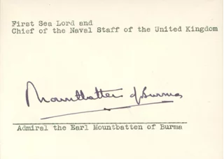 Mountbatten of Burma autograph