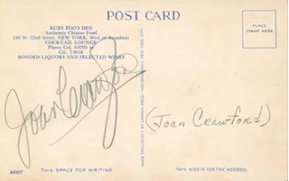 Joan Crawford autograph