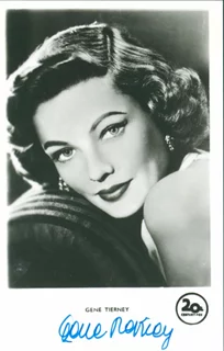 Gene Tierney autograph