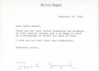 Erich Segal autograph