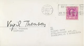 Virgil Thomson autograph
