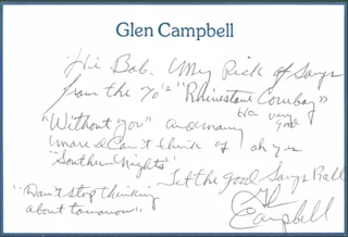Glenn Campbell autograph