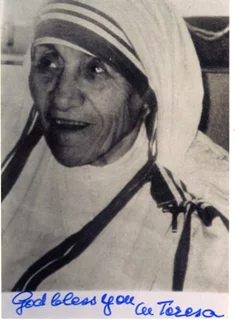 Mother Teresa autograph