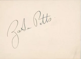 Zasu Pitts autograph