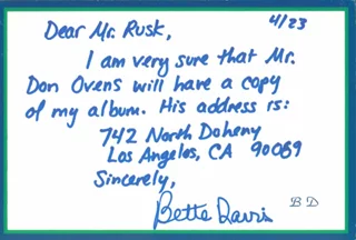 Bette Davis autograph