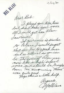 Mel Blanc autograph