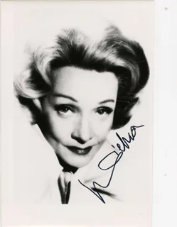 Marlene Dietrich autograph