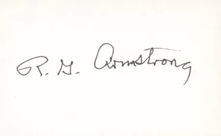 R.G. Armstrong autograph