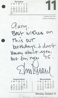 Elmore Leonard autograph