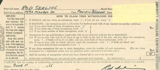 Rod Serling autograph