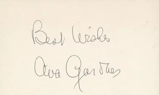 Ava Gardner autograph