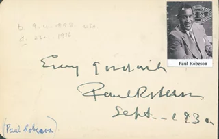 Paul Robeson autograph