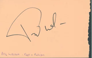 Paul Walker autograph