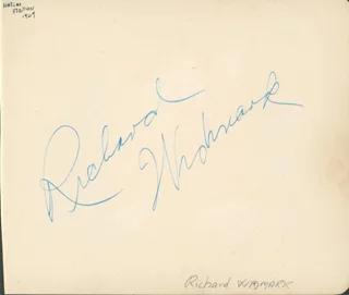 Richard Widmark autograph