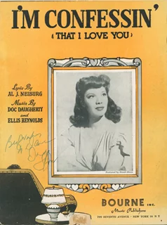 Dinah Shore autograph