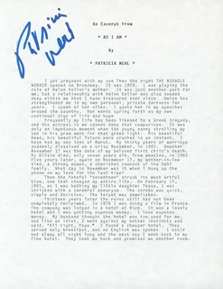 Patricia Neal autograph