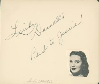 Linda Darnell autograph