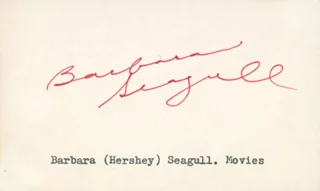Barbara Hershey autograph