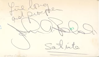 John Belushi autograph