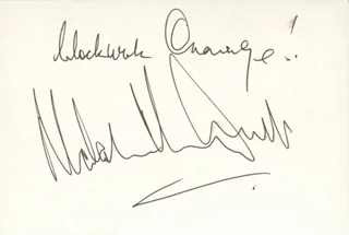 Malcolm McDowell autograph