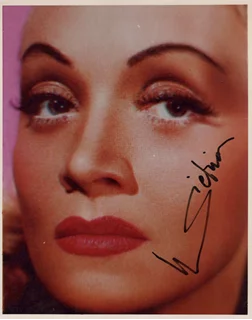 Marlene Dietrich autograph