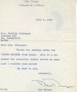 Dan Duryea autograph