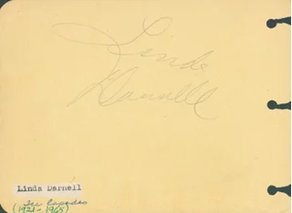 Linda Darnell autograph