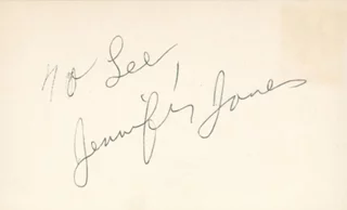 Jennifer Jones autograph