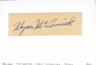 Myron Mccormick autograph