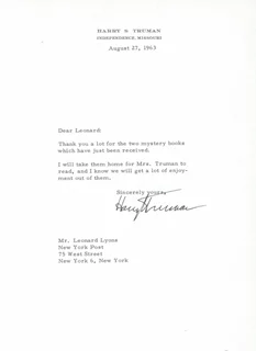 Harry Truman autograph