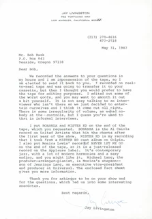 Jay Livingston autograph