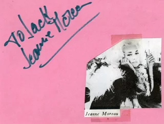 Jeanne Moreau autograph