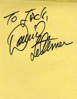 David Letterman autograph
