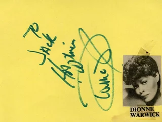 Dionne Warwick autograph
