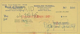 Rosalind Russell autograph