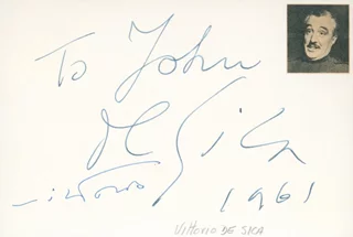 Vittorio De Sica autograph