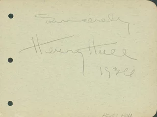 Henry Hull autograph