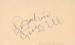 Rosalind Russell autograph