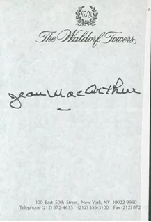 Jean MacArthur autograph