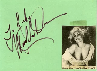 Mamie Van Doren autograph